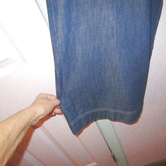 Lee Women's Wide Leg Trouser Jeans Size 16 Dark Wash High Rise Drapey 36x30 NWT - Picture 5 of 13